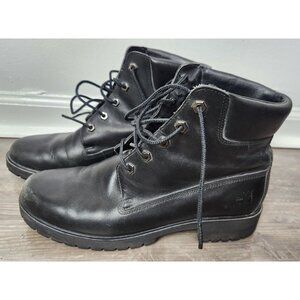 Timberland Men's Sz. 10 Black Waterproof Leather Lace Up Boots